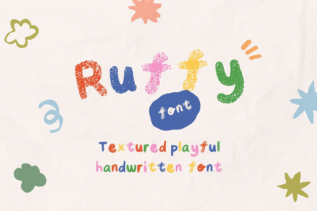 Ruffy - Textured Bold Playful Font, a Sans Serif Font by Kartika Prints (Photo 1 of 13)