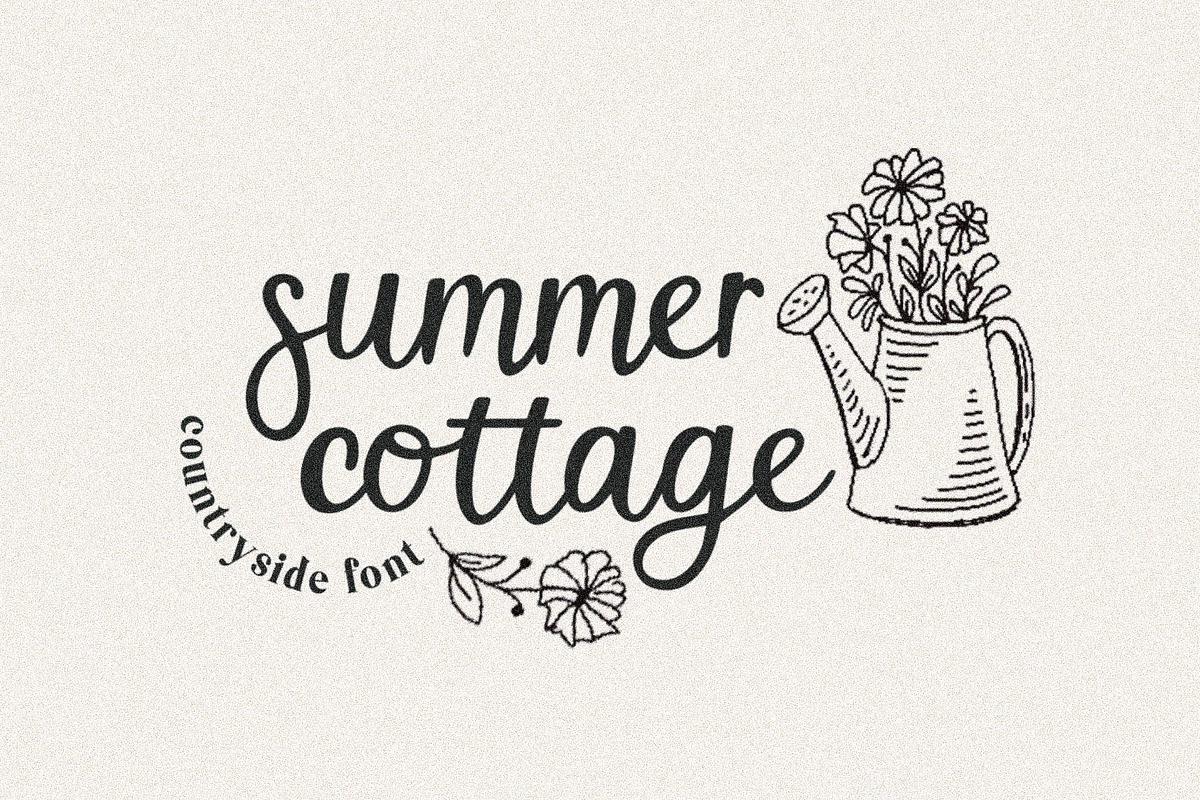 Summer Cottage Farmhouse Font, a Script Font by BarcelonaShop (Photo 1 of 22)