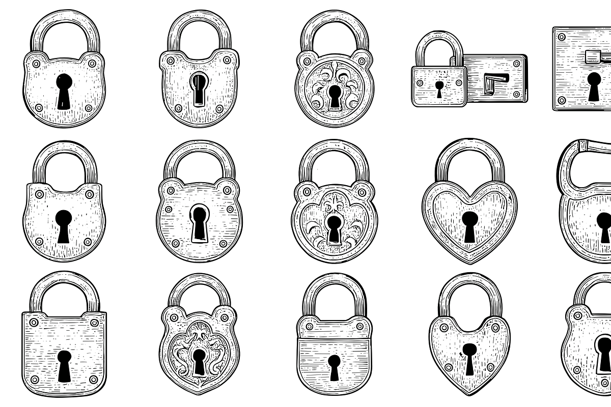 Padlock Icon Collection, an Object Graphic by nikagraphic (Photo 3 of 3)