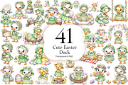Cute Easter Duck PNG Clipart Kawaii., an Animal Illustration by KennedyStudio (Thumbnail 1 of 5)