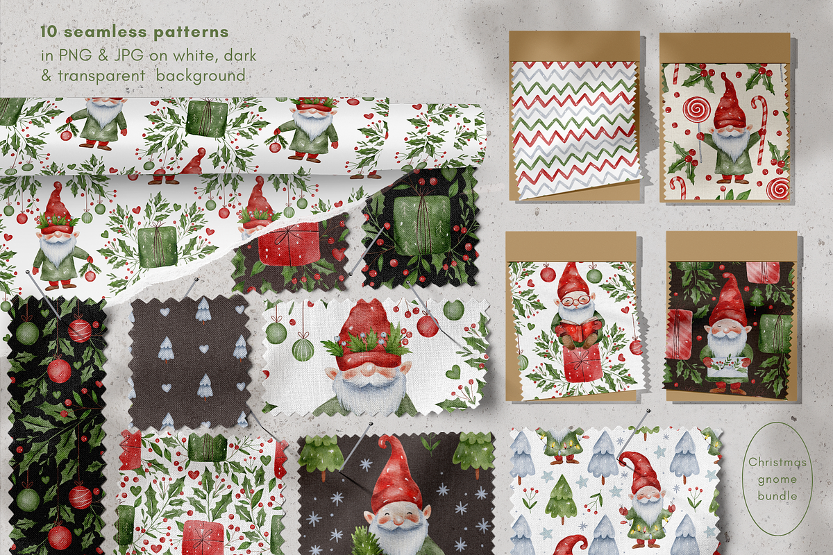 Watercolor Christmas Gnome Bundle, a Seasonal Illustration by Red Ink (Photo 7 of 10)