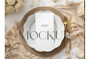 4x8 Wedding Menu Card Mockup, a Product Mockup by MockupWizard