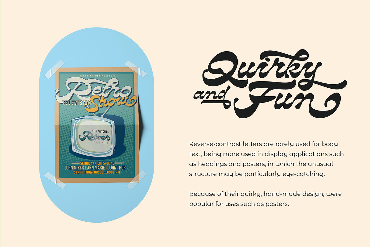 Hinterland | Reverse Contrast Script, a Script Font by Debut Studio (Photo 3 of 13)