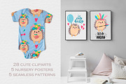 Cute hedgehogs. Kids collection, a Graphic by rinaletters (Thumbnail 2 of 5)