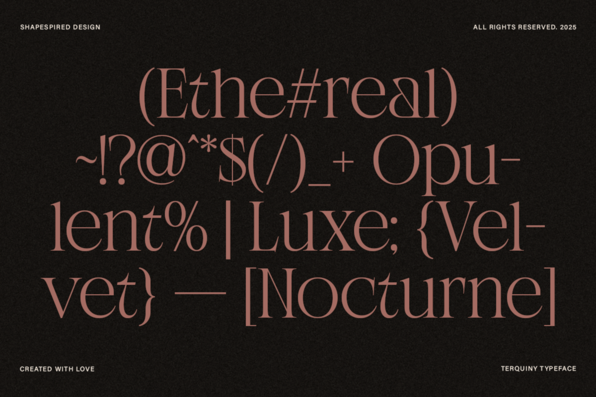 Terquiny - Modern Luxury Serif, a Serif Font by Shapespired Design (Photo 6 of 17)