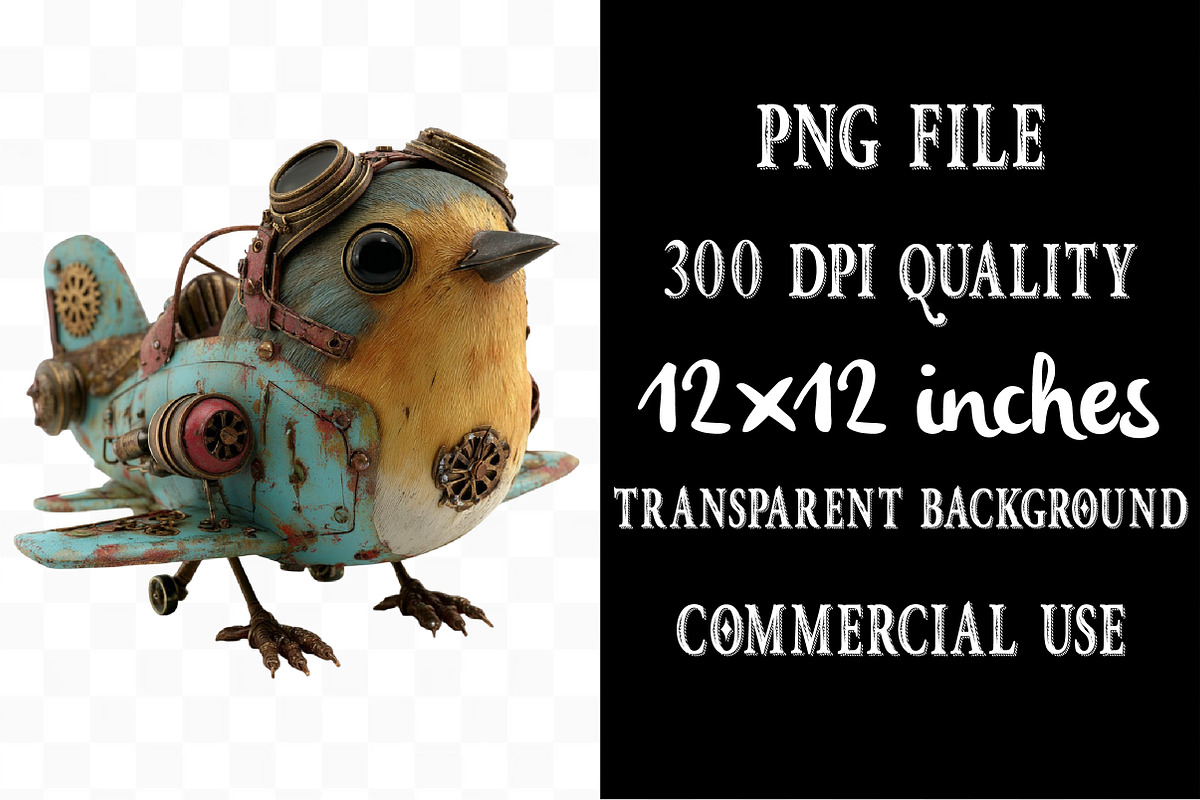 Bird Piloting Whimsical Clipart, a Seasonal Illustration by Designking (Photo 4 of 5)
