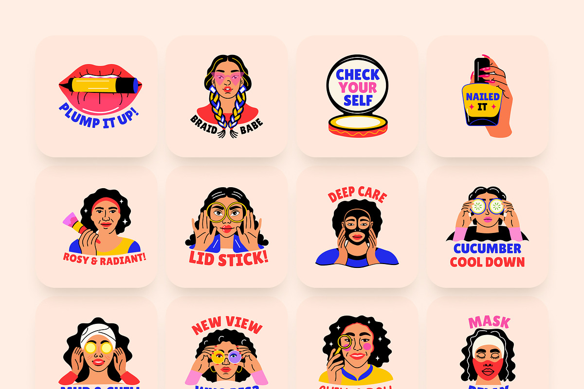 Beauty Stickers Art Set, an Emoji Icon by Brickclay (Photo 8 of 8)