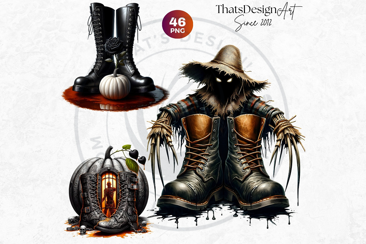 Halloween Character Boots Cliparts, a Seasonal Illustration by ThatsDesignArt (Photo 5 of 10)