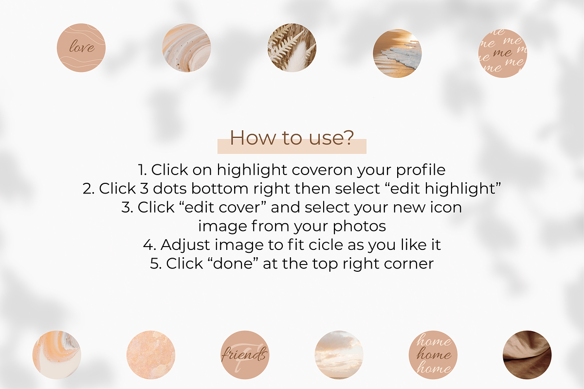 Beige Instagram Highlight Coves, a Social Media Template by DesignKora (Photo 2 of 4)