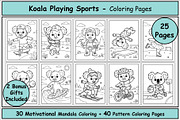 Koala Sports Coloring Pages, a Sport Illustration by Lamia Emad (Thumbnail 1 of 5)