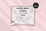 Editable Puppy Birth Certificate, a Print Template by Snapybiz (Thumbnail 2 of 11)