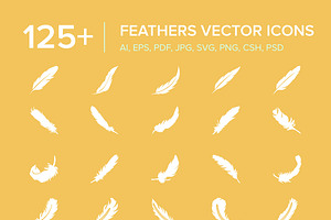 125 Feathers Vector Icons