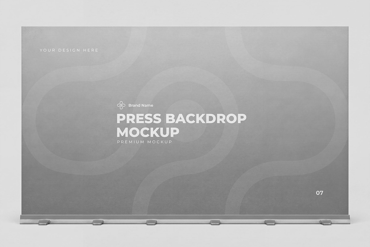 Press Backdrop Banner PSD Mockup, an Advertising Mockup by graphypix (Photo 4 of 4)