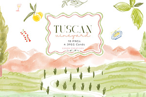 Tuscan Vineyard Whimsical Graphics