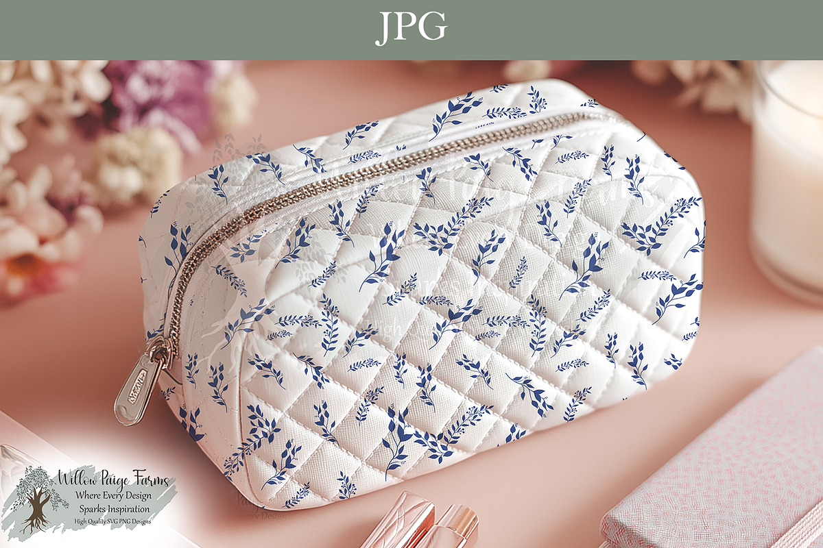 Blue Fern Toile Seamless Pattern, an Object Illustration by Willow Paige Farms (Photo 4 of 8)