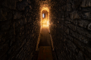Ancient medieval stone tunnel