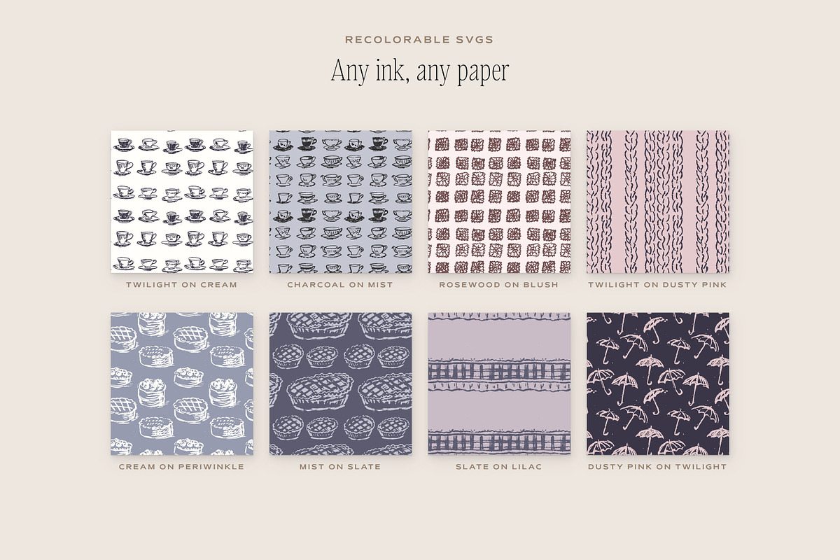 Tea Party & Picnic Seamless Patterns, a Pattern Graphic by The October Creative (Photo 7 of 12)