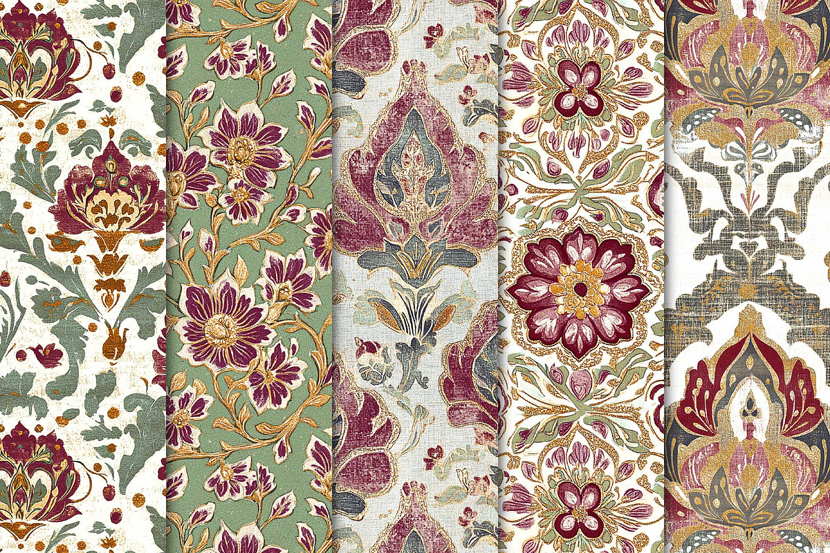 Vintage Seamless Digital Paper Set, a Pattern Graphic by Maishop (Photo 3 of 4)