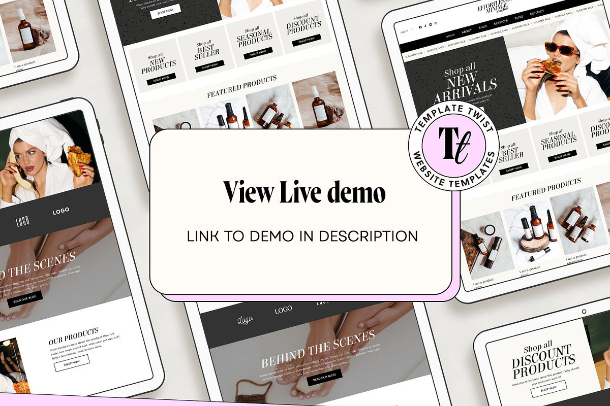 Minimal Ecommerce Website Template, a Wix Template by Template Twist Shop (Photo 3 of 10)