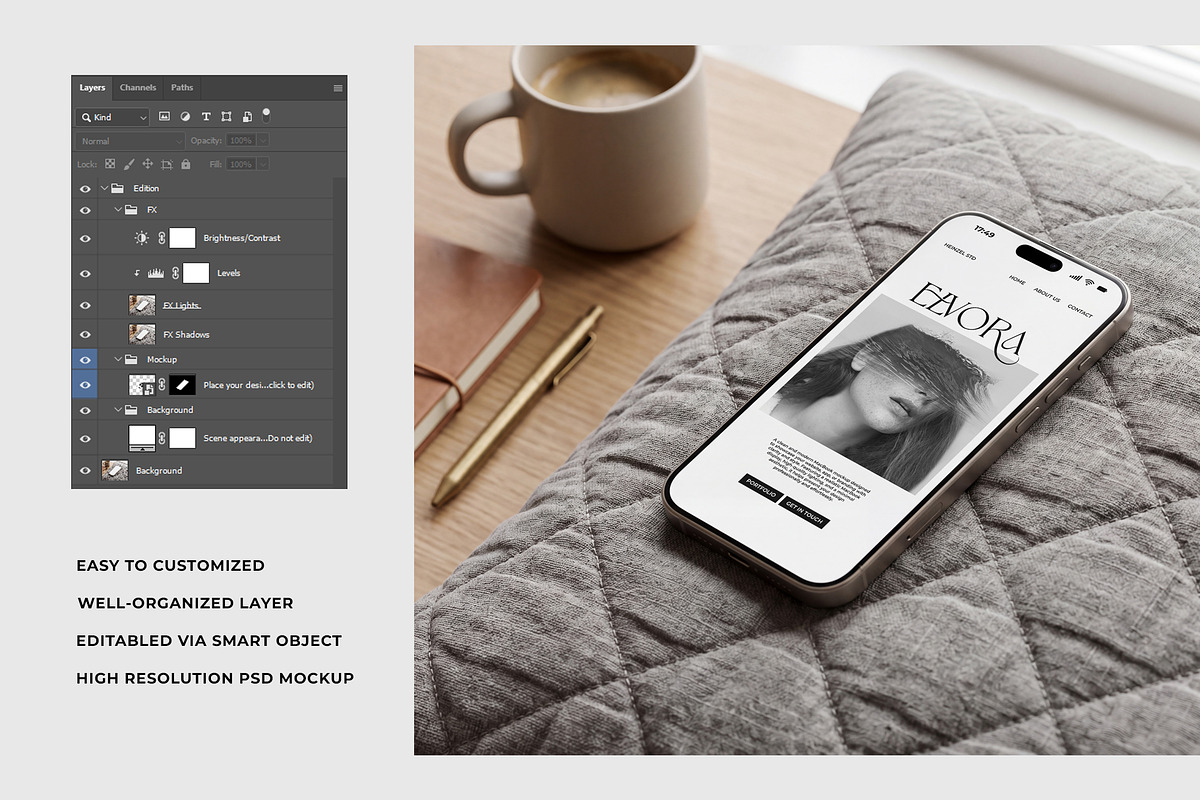 Elvora - iPhone Device Mockup Bundle, an iPhone Mockup by Heinzel Std Mockup (Photo 4 of 14)