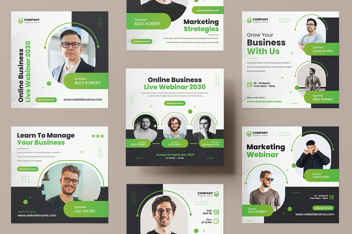 Webinar Social Media Post Pack, a Social Media Template by Pixelpick (Photo 3 of 6)
