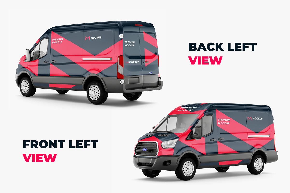 Ford Transit Truck Mockup 2 Views., an Advertising Mockup by SPEED APEX (Photo 2 of 5)