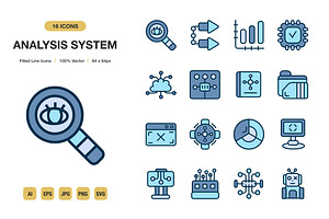 Analysis System Color Icons, an Icon by Spacepixel Creative