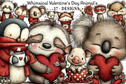 Whimsical Valentine's Day Animal's P, an Illustration by Daily.Designs (Thumbnail 1 of 8)