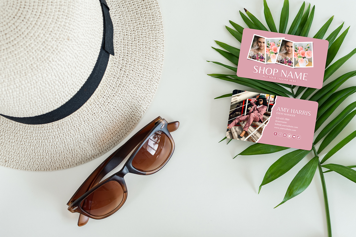 Blush Pink Business Card, a Business Card Template by SunshineStudioBoutique (Photo 5 of 10)