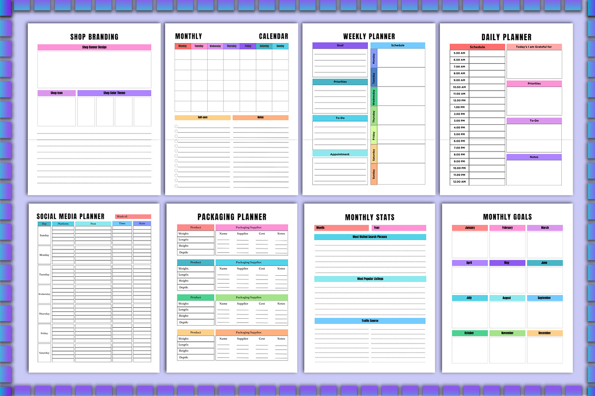 Printable Online Business Planner, a Stationery Template by Shumaya (Photo 2 of 7)