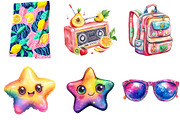 Funky Summer Clipart, an Illustration by Watercolor design (Thumbnail 4 of 5)