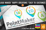 Flat 2D 3D Point Logo Maker Set, a Branding & Logo Template by joyologo (Thumbnail 1 of 3)