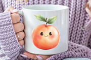 Watercolor Cute Peaches Garden Fruit, an Illustration by CraftArtStudio (Thumbnail 6 of 6)