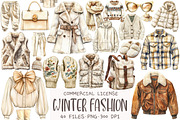 Watercolor Winter Fashion Clipart, an Illustration by OK Design (Thumbnail 1 of 5)
