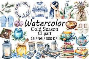 Cold Season Clipart, an Illustration by Design Market