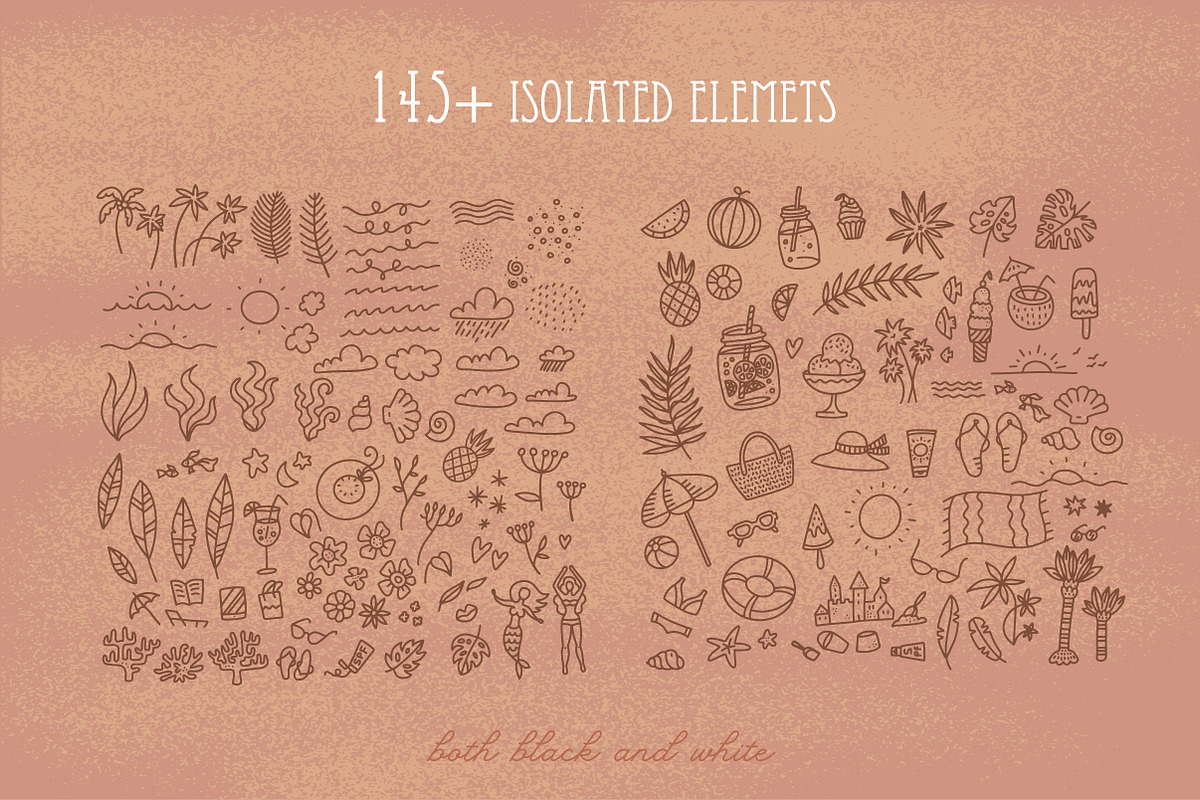 Summer Handdraw LineArt & Lettering, a Food Illustration by Lana Sham (Photo 2 of 11)