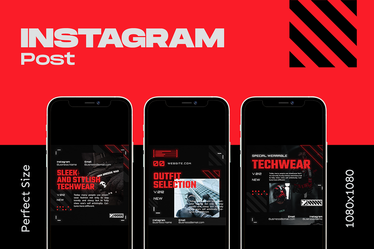 Lanche Techwear Instagram Template, a Social Media Template by Shinra Labs (Photo 2 of 5)