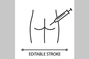 Intramuscular Injection Linear Icon