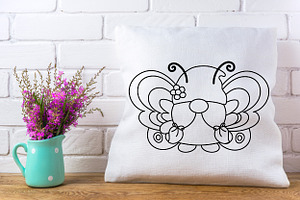 Gnomes Butterfly Outline Clipart