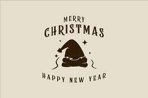christmas hat logo vintage vector, a Branding & Logo Template by zyxroun shop