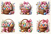Easter Basket Watercolor Clipart, an Illustration by DreamCafeArt (Thumbnail 3 of 5)