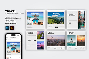 Travel Social Media Post, a Social Media Template by Glowin_studio