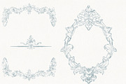 Vintage Blue French Ornamental Set, a Decorative Illustration by AlenaVlasko stock Market (Thumbnail 8 of 8)
