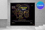 New Year Eve Party Flyer Canva, a Flyer Template by graphicforest (Thumbnail 2 of 3)