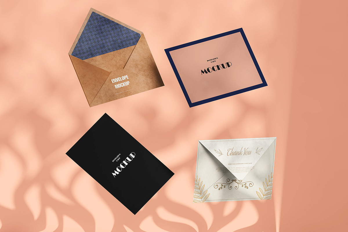 Envelope and Card Mockup 6 PSD files, a Merchandise Mockup by GraphicVil (Photo 8 of 9)