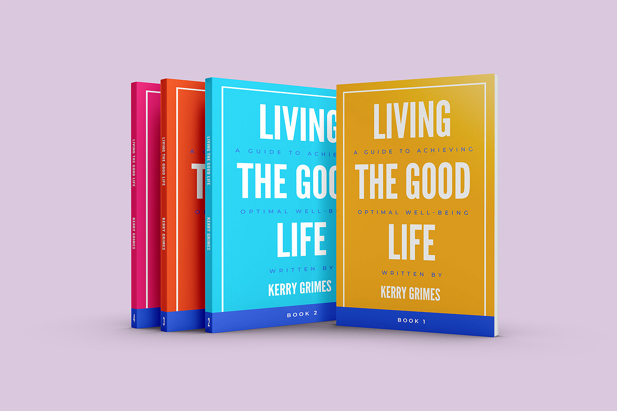 4 Book Box Set Mockup 6x9″ softcover, a Books & Magazine