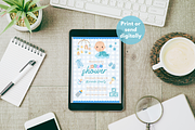 Blue Baby Shower Invitation Template, an Invitation Template by SimoDigitalArt (Thumbnail 3 of 10)