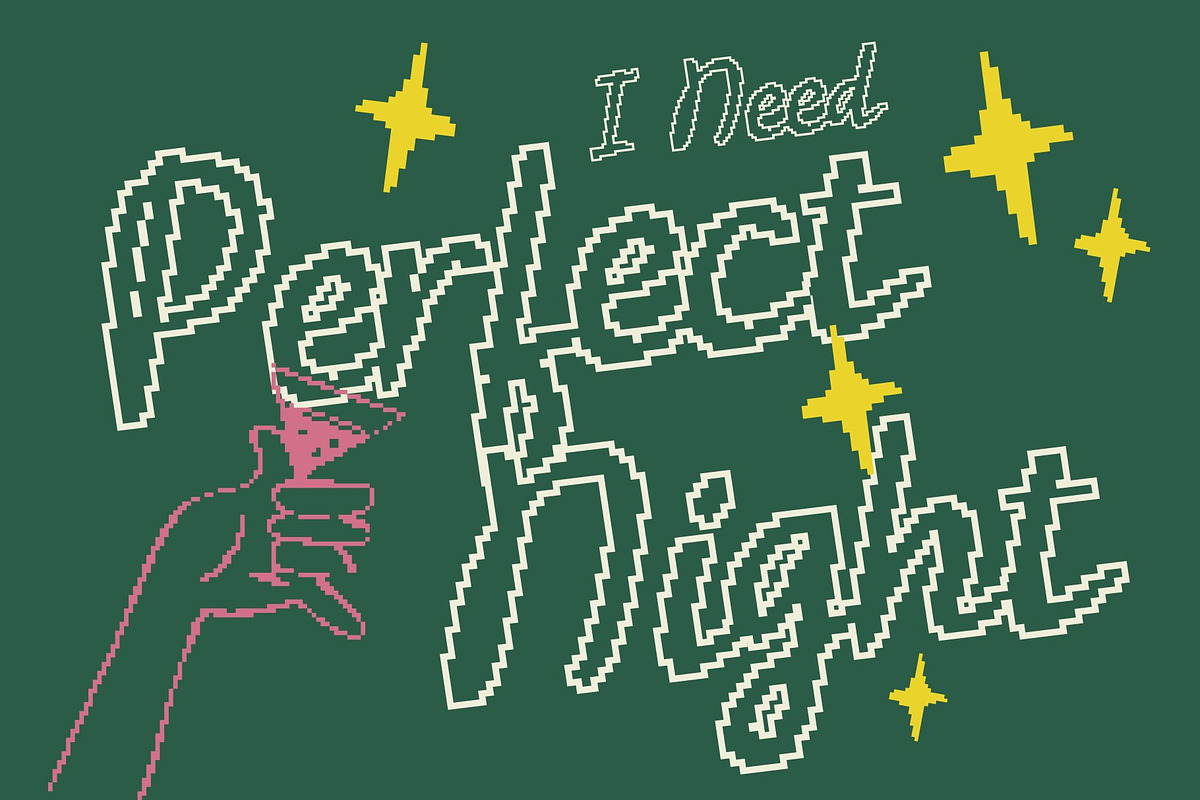 CS Ricotta Pixel, a Script Font by Craft Supply Co. (Photo 2 of 8)