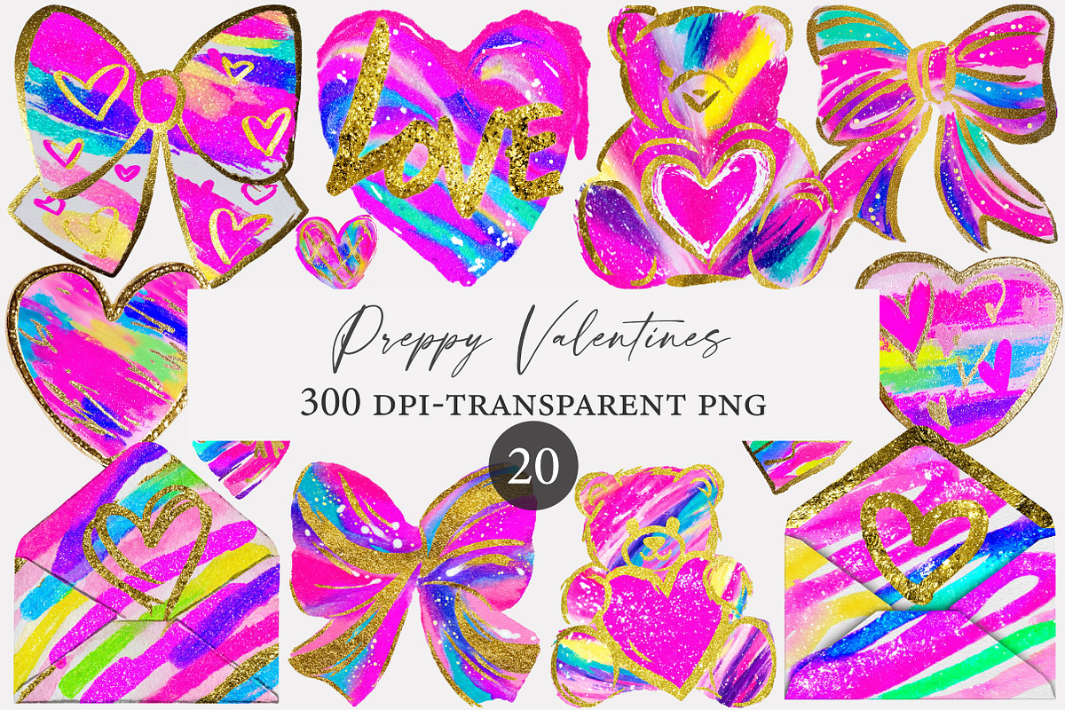 Preppy Valentines Day Heart clipart, an Illustration by Designworld (Photo 1 of 5)