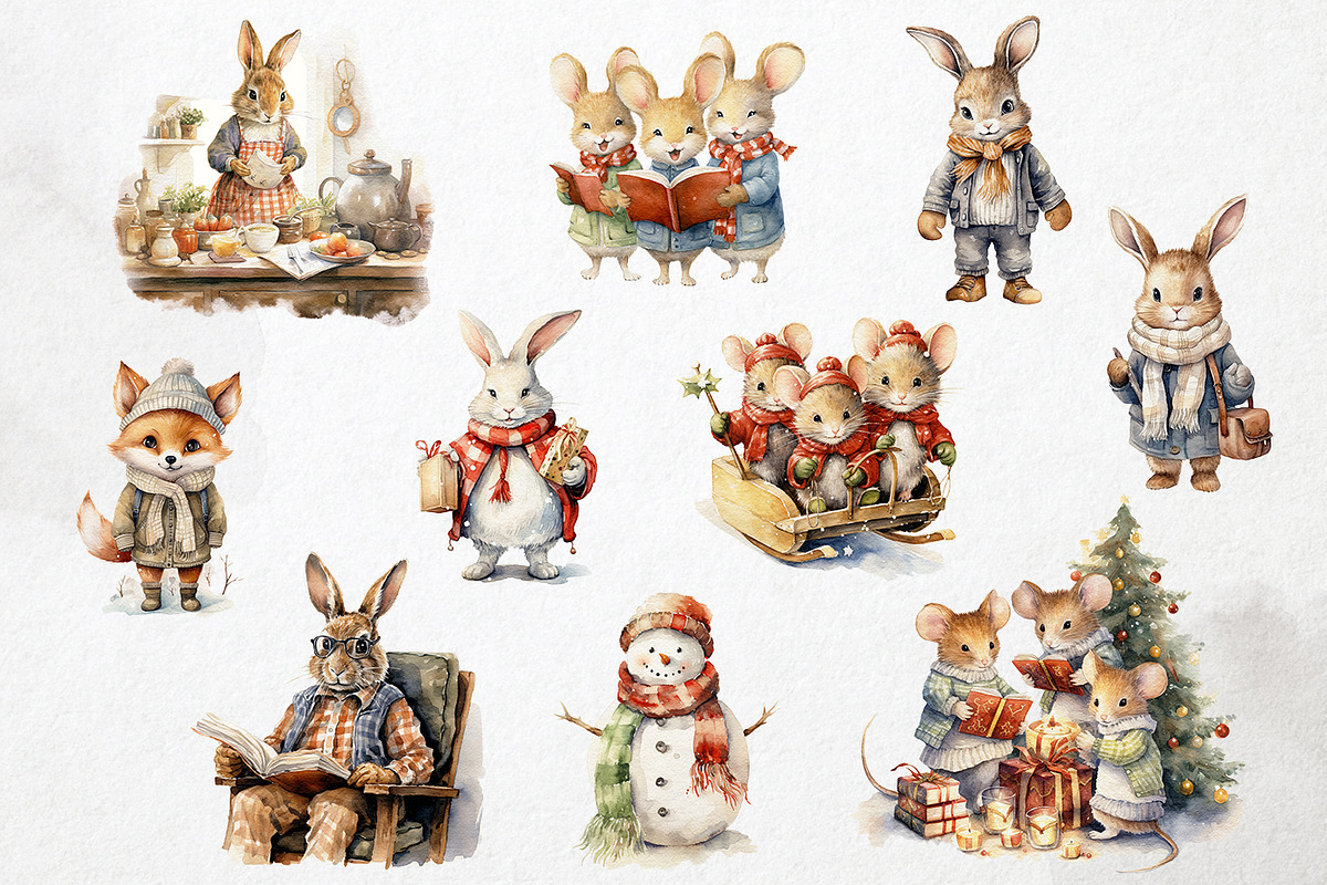 Furry Holidays - Winter PNG Overlays, an Object Graphic by PixelJungle (Photo 3 of 4)